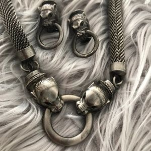 VINTAGE Dragon Necklace + Earrings Combo - AMAZING